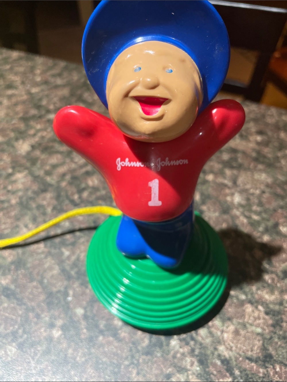 Vintage Johnson and Johnson Playpath Suction Cup Toy 1977 Baby Pull Cord Boy
